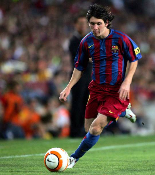 Ancora un giovane Leo. 24 agosto 2005, Trofeo Gamper, Barcellona vs Juventus (Omega)
